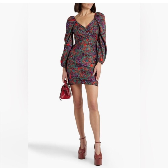 Veronica Beard Dresses & Skirts - NWT Veronica Beard Silk Blend Ruched Bishop Sleeve Lined Dress Stunning!! 🤩